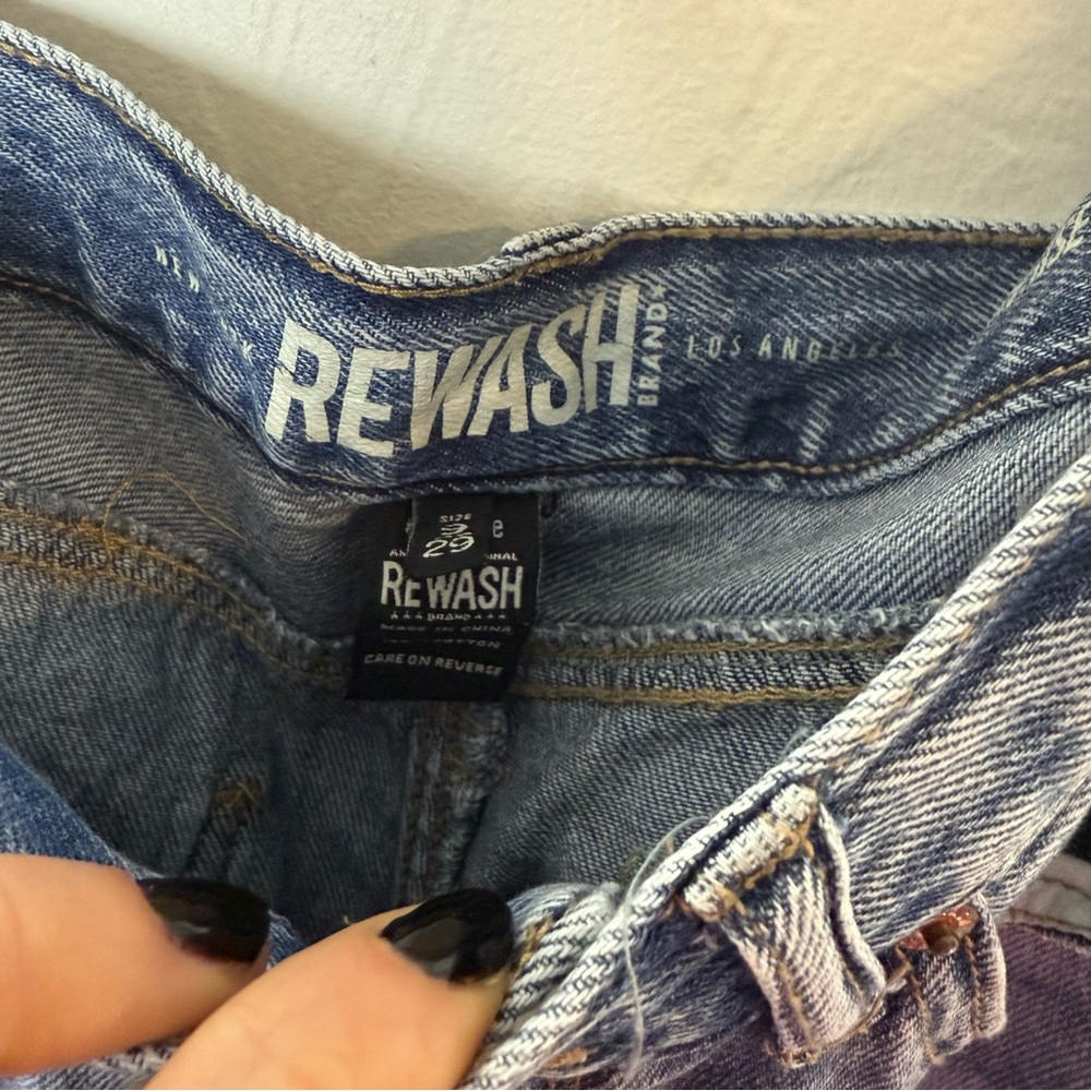 Rewash High Rise Distressed Straight Leg Jeans | Size 29 - Picture 4 of 7